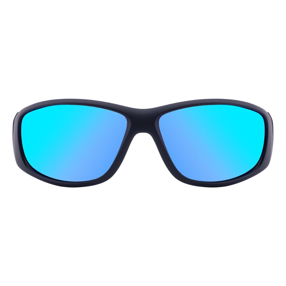 WOLF - Matte Black with Polarized Ice Blue Mirror Lens