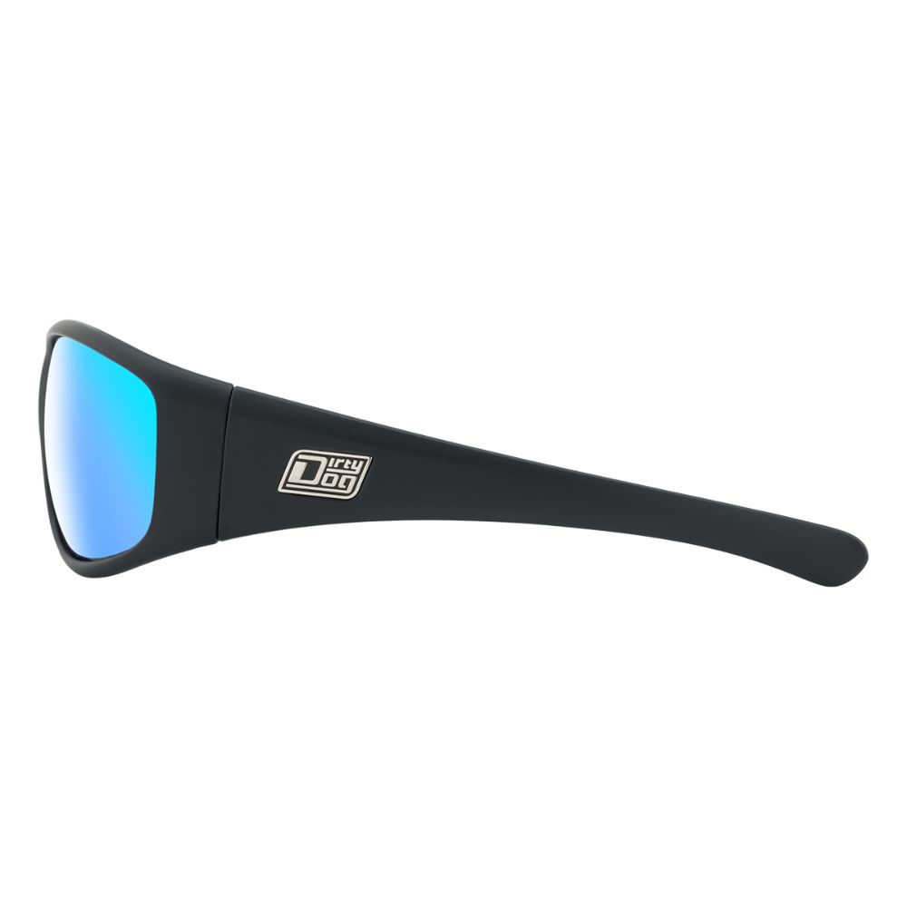 WOLF - Matte Black with Polarized Ice Blue Mirror Lens