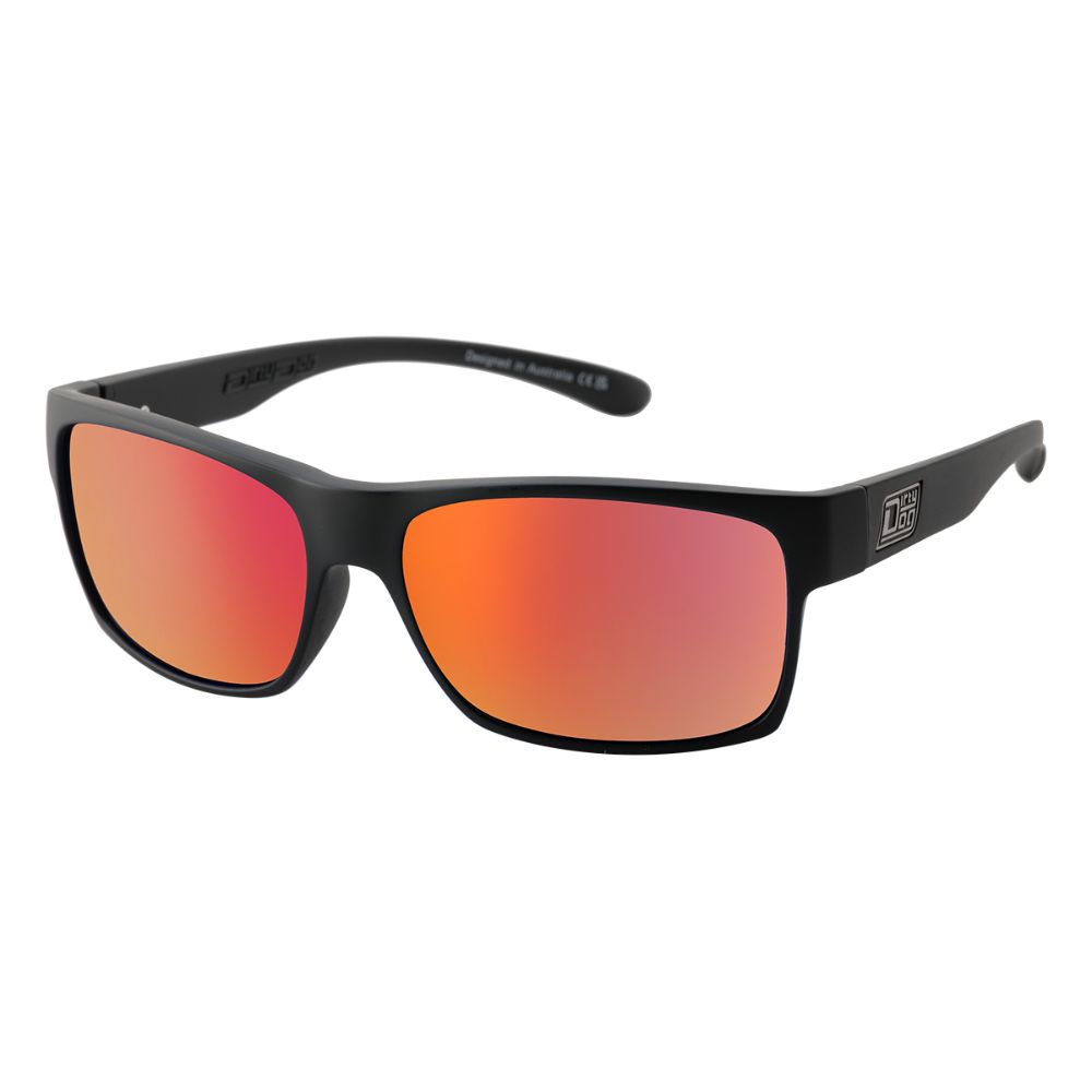 FURNACE - Satin Black with Polarized Red Fusion Mirror Lens