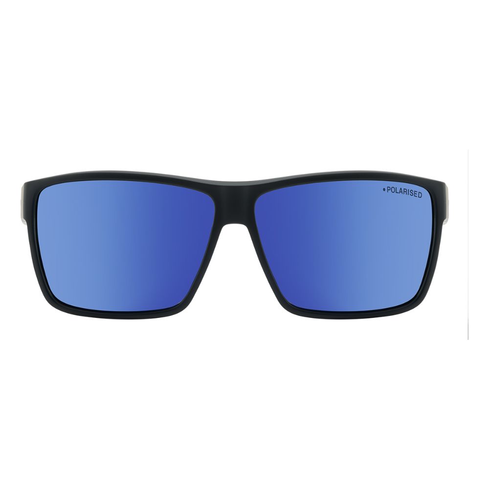 RACKATEER - Satin Black with Polarized Blue Mirror Lens