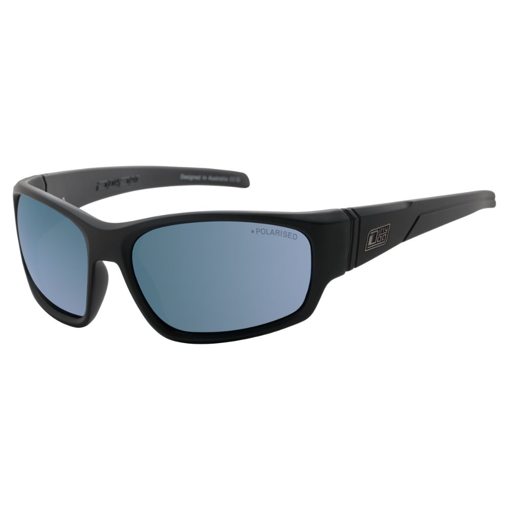 SNAPPER - Satin Black with Polarized Flash Blue Mirror Lens